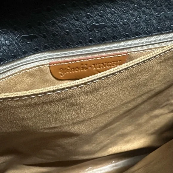 VINTAGE BLACK AND BROWN CLUTCH - Picture 4 of 6